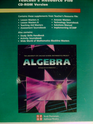 UCSMP Algebra 2nd Edition Teacher's Resource File (TE)(CD) [0673575446 ...