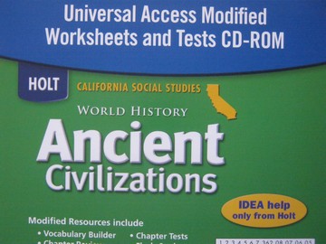 (image for) Ancient Civilizations Modified Worksheets & Tests (CA)(CD)