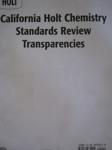 (image for) California Chemistry Standards Review Transparencies (CA)(Pk)