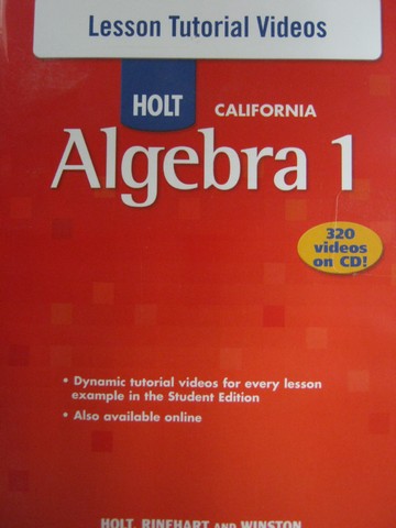 (image for) California Algebra 1 Lesson Tutorial Videos (CA)(CD)