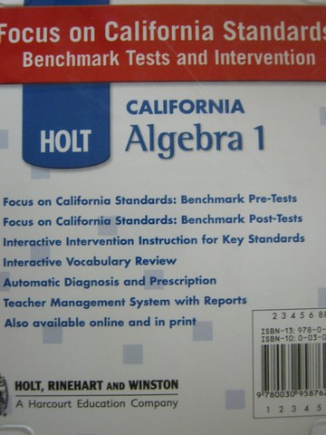 (image for) California Algebra 1 Benchmark Tests & Intervention (CD)