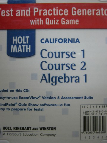 (image for) California Mathematics Test & Practice Generator (CA)(CD)