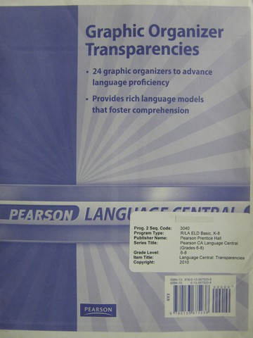 (image for) Pearson Language Central ELD Graphic Organizer Transparency (Pk)