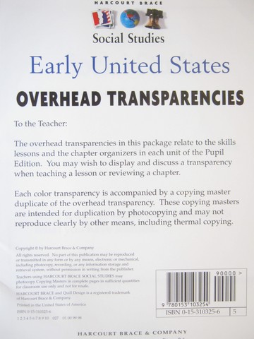 (image for) Early United States 5 Overhead Transparencies (Pk)