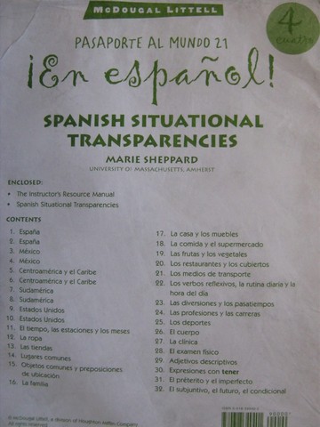 (image for) En espanol! 4cuatro Spanish Situational Transparencies (Pk)