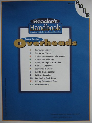 (image for) Reader's Handbook 9-12 Social Studies Overheads (Pk)