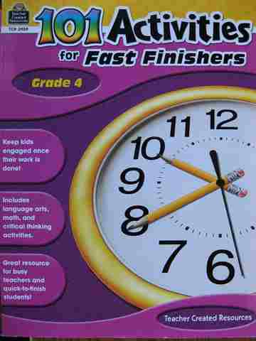 (image for) 101 Activities for Fast Finishers Grade 4 (P) by Mary S Jones