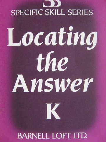 (image for) Specific Skill Series Locating the Answer Book K (P) by Boning