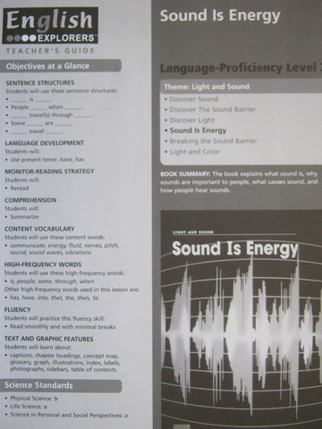(image for) English Explorers Sound is Energy TG (TE)(P) by Vickey Herold