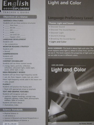 (image for) English Explorers Light & Color TG (TE)(P) by Vickey Herold