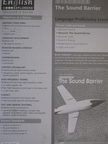(image for) English Explorers Discover The Sound Barrier TG (TE)(P)