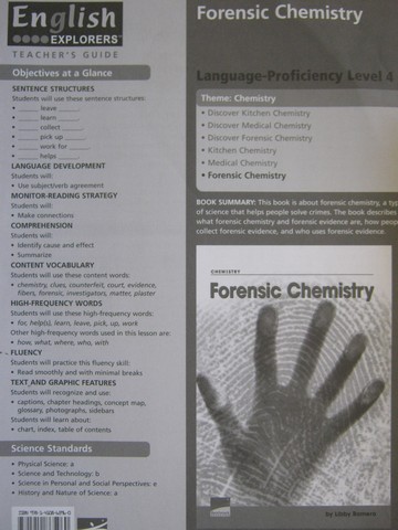 (image for) English Explorers Forensic Chemistry TG (TE)(P) by Libby Romero