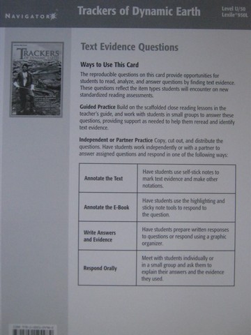 (image for) Navigator Trackers of Dynamic Earth Text Evidence Questions (P)