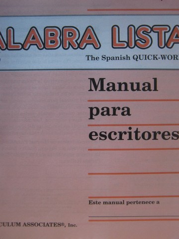 (image for) Palabra Lista The Spanish Quick-Word Manual para escritores (P)