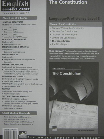 (image for) English Explorers The Constitution TG (TE)(P)