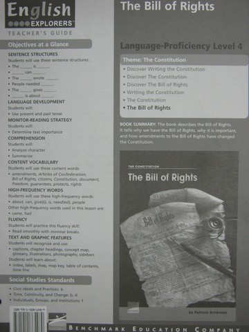 (image for) English Explorers The Bill of Rights TG (TE)(P) by Brinkman