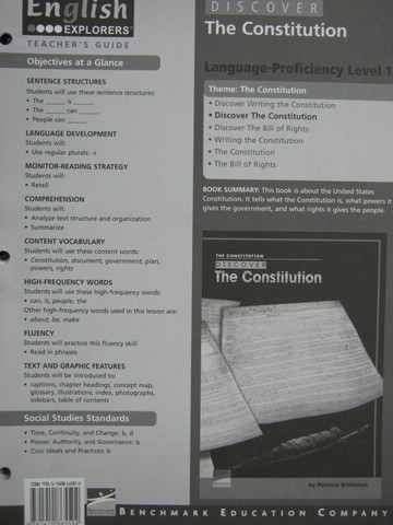 (image for) English Explorers Discover The Constitution TG (TE)(P)