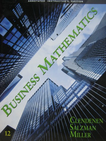 (image for) Business Mathematics 12th Edition AIE (TE)(P) by Glendenen,