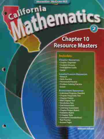 (image for) California Mathematics 2 Chapter 10 Resource Masters (CA)(P)