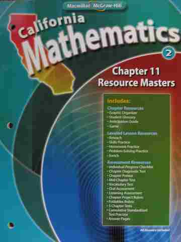 (image for) California Mathematics 2 Chapter 11 Resource Masters (CA)(P)