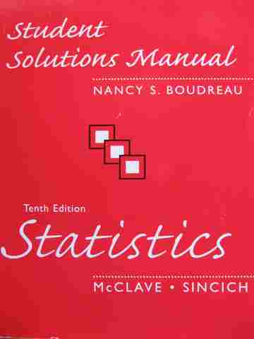 (image for) Statistics 10th Edition Student Solutions Manual (P) by Nancy S Boudreau