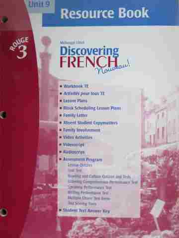 (image for) Discovering French Nouveau! Rouge 3 Unit 9 Resource Book (P)