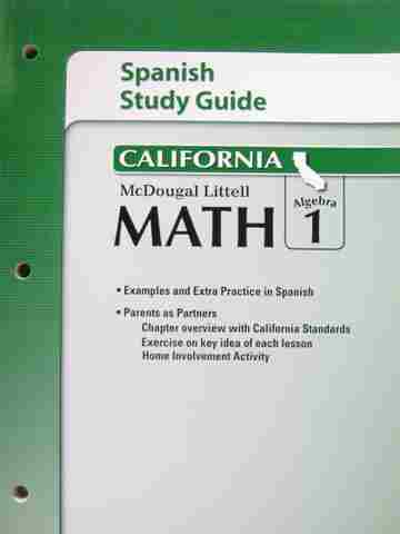 (image for) Math Algebra 1 California Spanish Study Guide (CA)(P)