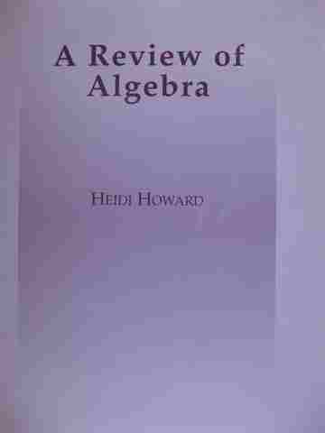 (image for) A Review of Algebra (P) by Heidi Howard