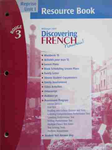 (image for) Discovering French Nouveau! Rouge 3 Reprise Unit 1 Resource Book (P)