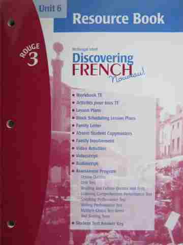 (image for) Discovering French Nouveau! Rouge 3 Unit 6 Resource Book (P)