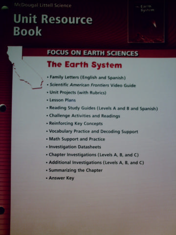 (image for) Focus on Earth Sciences The Earth System Unit Resource (CA)(P)