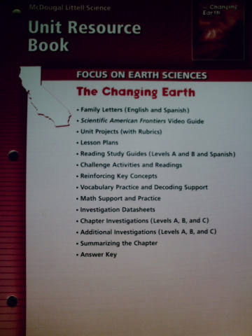 (image for) Focus on Earth Sciences The Changing Earth Unit Resource (CA)(P)