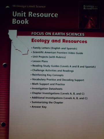 (image for) Focus on Earth Sciences Ecology & Resources Unit Resource(CA)(P)