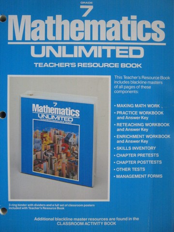 (image for) Mathematics Unlimited 7 Teacher's Resource Book (TE)(P)
