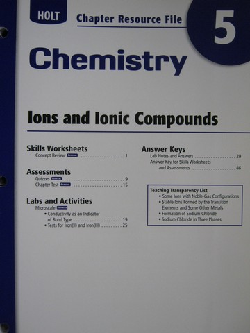 (image for) Holt Chemistry Chapter Resource File 5 (P)