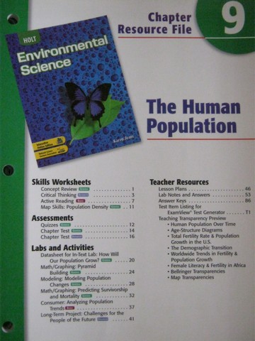 (image for) Holt Environmental Science Chapter Resource File 9 (P)