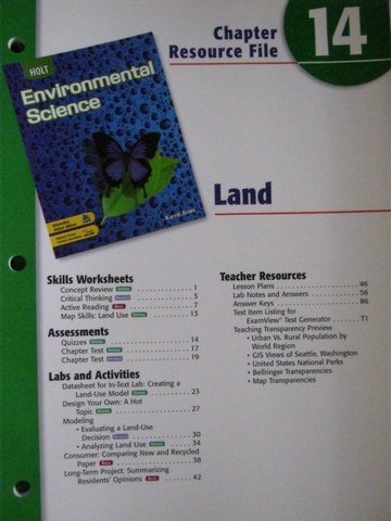 (image for) Holt Environmental Science Chapter Resource File 14 (P)