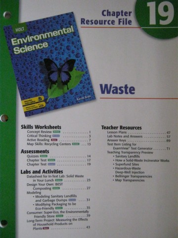 (image for) Holt Environmental Science Chapter Resource File 19 (P)