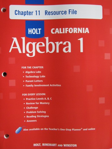 (image for) California Algebra 1 Chapter 11 Resource File (CA)(P)
