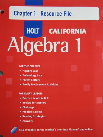(image for) California Algebra 1 Chapter Resource Package (CA)(Pk)