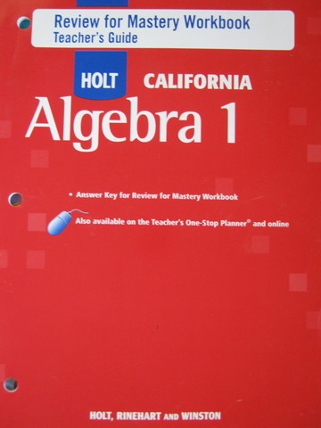 (image for) California Algebra 1 Review for Mastery Workbook TG (TE)(P)