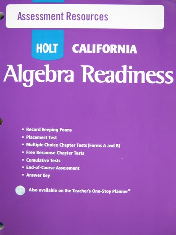 (image for) California Algebra Readiness Assessment Resources (CA)(P)