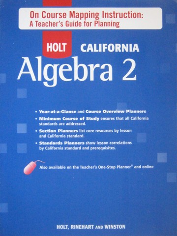 (image for) California Algebra 2 On Course Mapping Instruction (CA)(TE)(P)