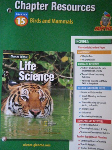 (image for) Glencoe Life Science Chapter Resources 15 Birds & Mammals (P)