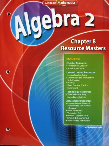 (image for) Glencoe Algebra 2 Chapter 8 Resource Masters (P)