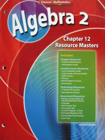 (image for) Glencoe Algebra 2 Chapter 12 Resource Masters (P)