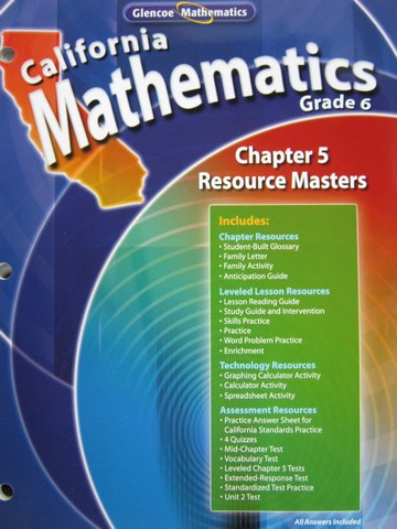 (image for) California Mathematics 6 Chapter 5 Resource Masters (P)