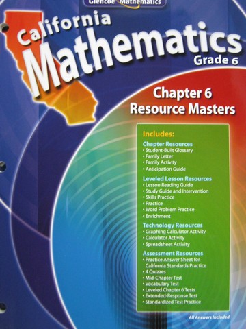 (image for) California Mathematics 6 Chapter 6 Resource Masters (P)