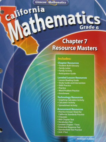 (image for) California Mathematics 6 Chapter 7 Resource Masters (P)