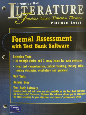 (image for) Literature Platinum Level Formal Assessment with Test Bank (P)